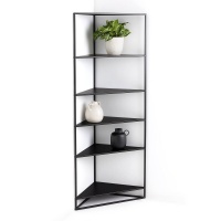 Этажерка Угловая настенная из стали Hiba единый размер черный LA REDOUTE INTERIEURS  фото, kupilegko.ru